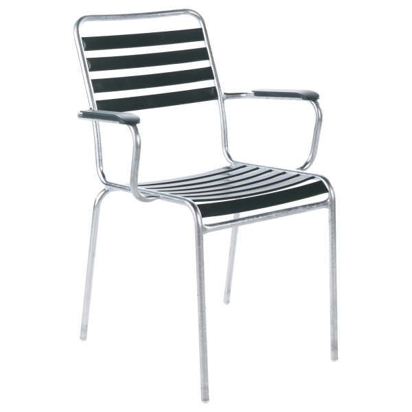 Details: Slatted chair St.Moritz with armrest