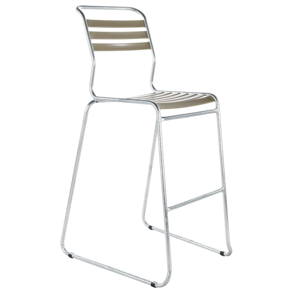 Details: slatted skid bar stool Säntis without armrest