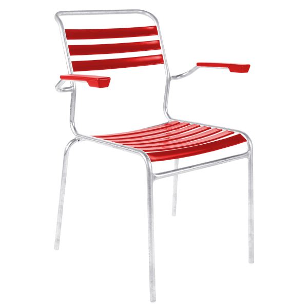 Details: Slatted chair Säntis with armrest