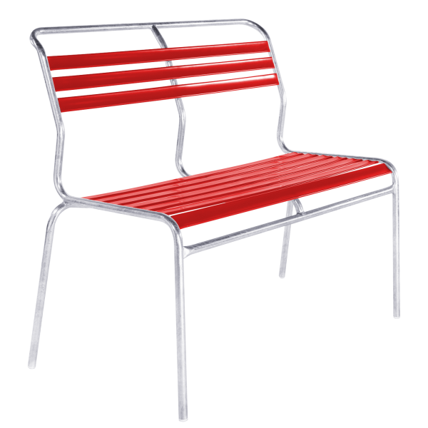 Details: Slatted two-seater bench Säntis without armrest
