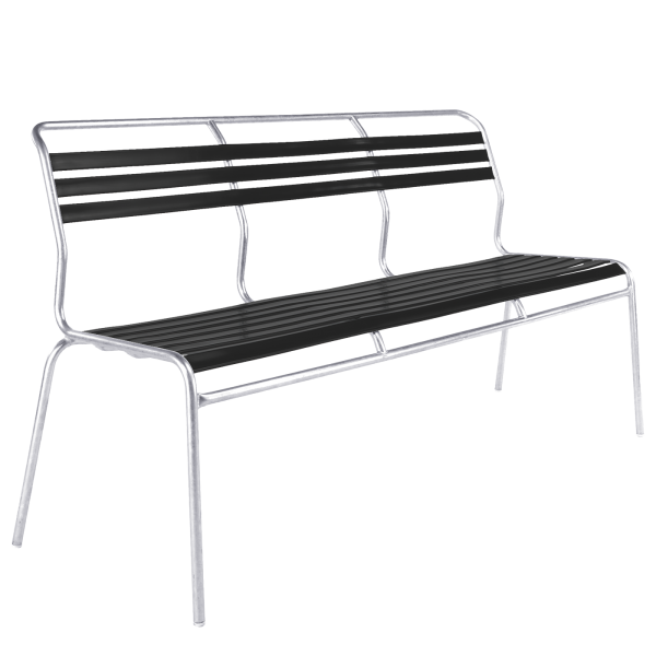 Details: Slatted three-seater bench Säntis without armrest