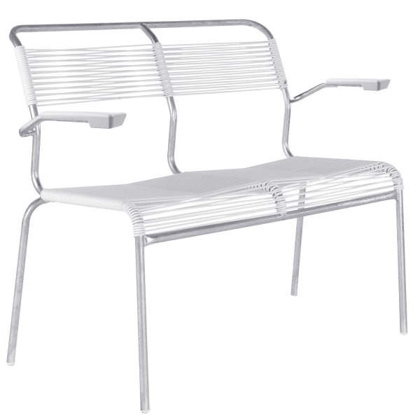 Details: «Spaghetti» two-seater bench Säntis with armrests