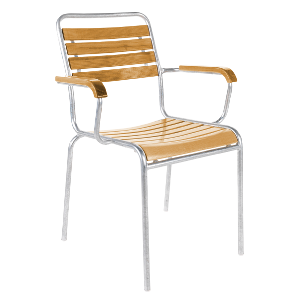 Details: Slatted chair Rigi with armrest